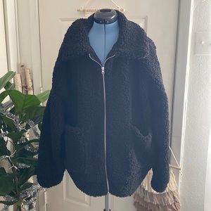 Wild fable black teddy coat